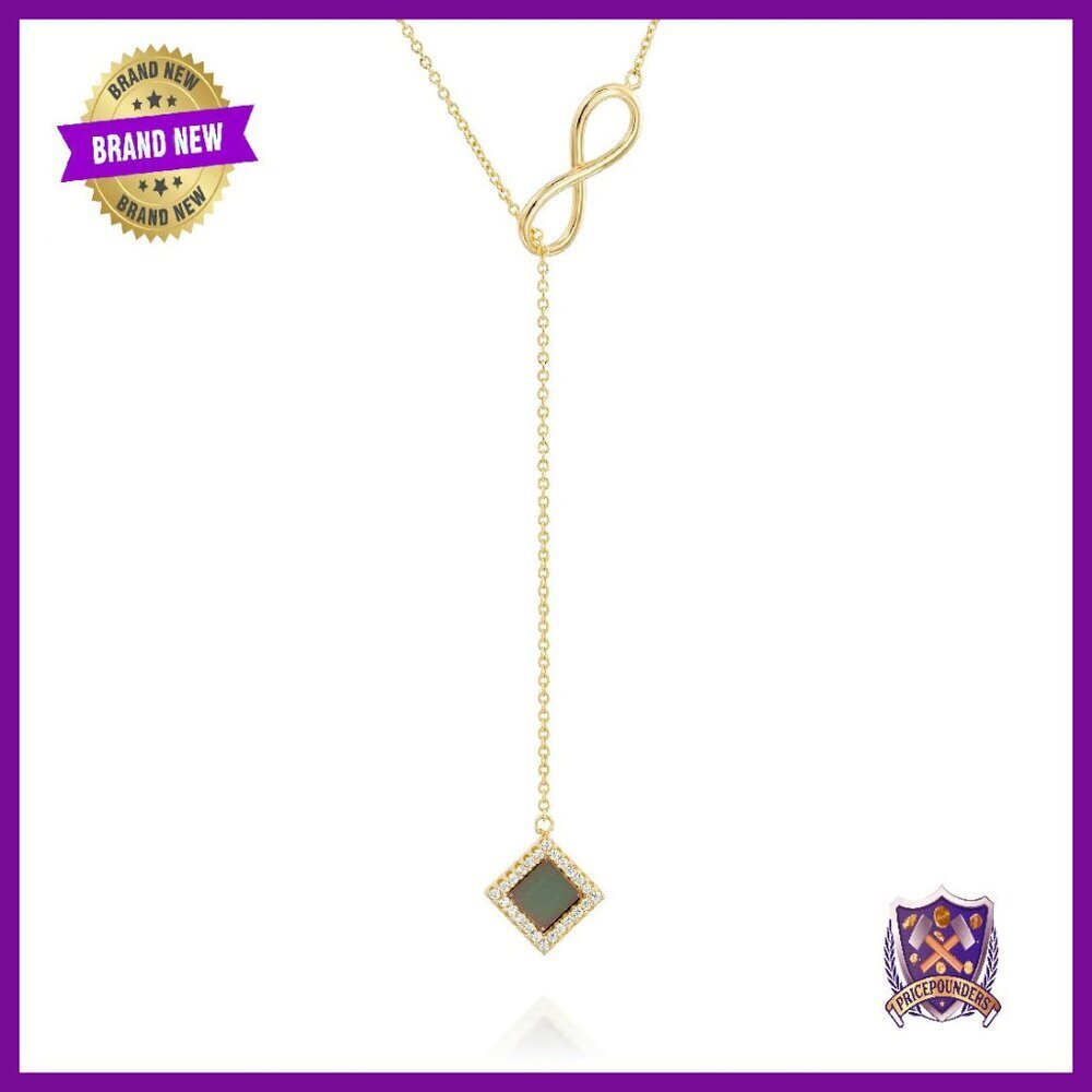 18K Gold Nano Bible Infinity Lariat Necklace Adjustable 16+2in